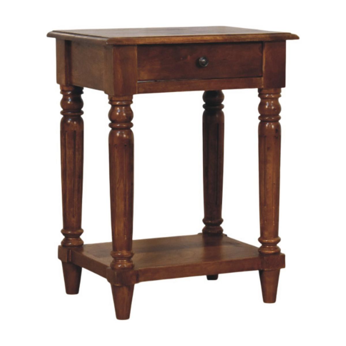 BEISTELLTISCH Rich-Kastanien-Finish, 1 Schublade, 1 großes Regal, Braun - Dunkelbraun, Holz (45/35/60cm) - Artisan Furniture