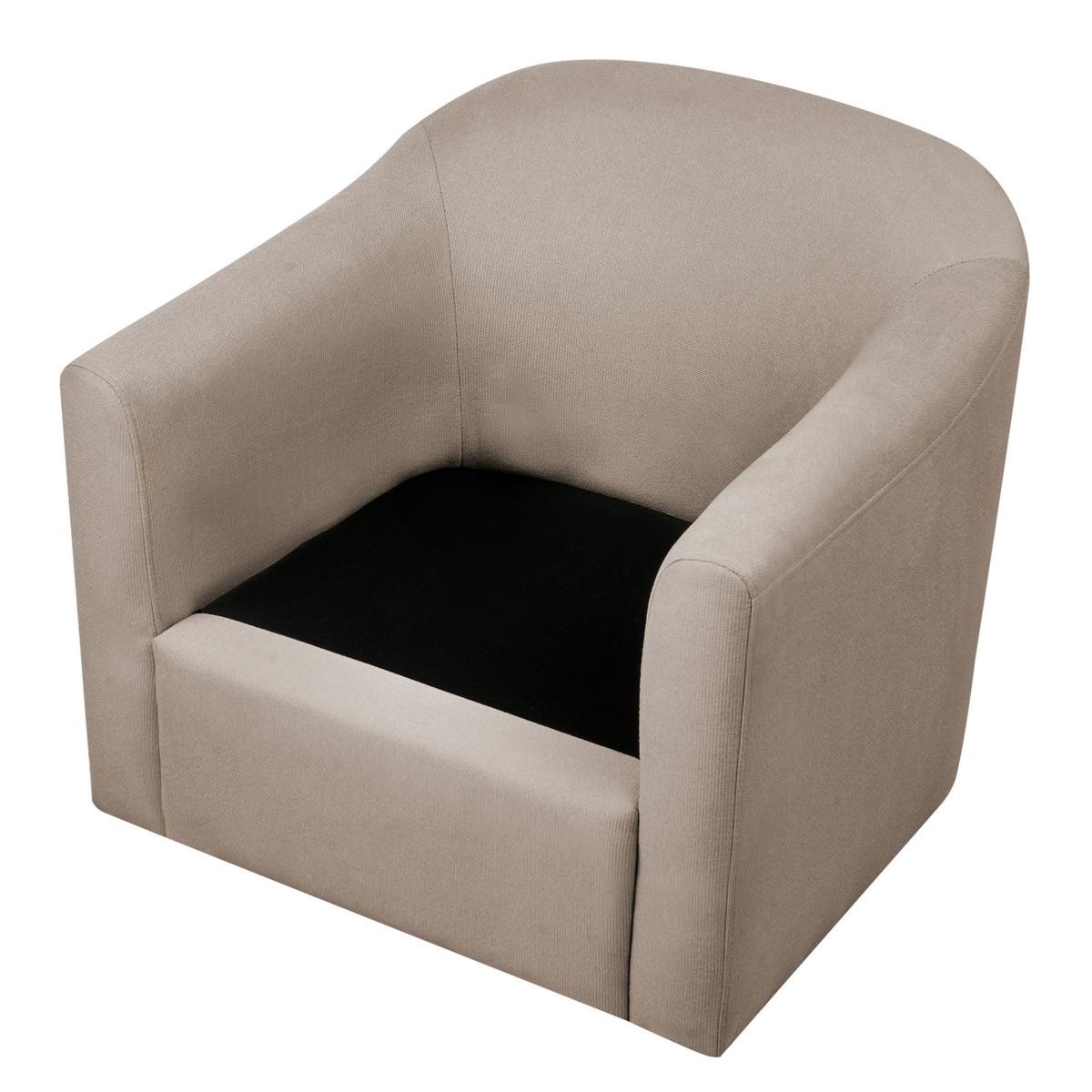 DREHSESSEL Stoff Taupe Magnor - Taupe, Textil (76/74/73cm) - Beliani