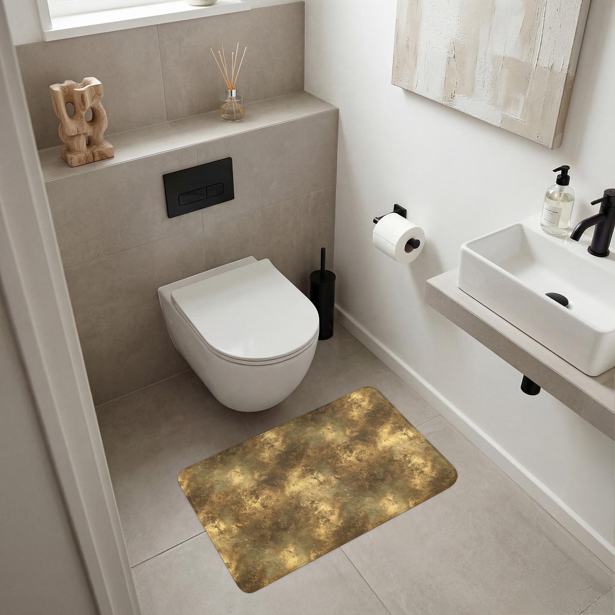 BADEMATTE Antik - Metallic-Look - Gold 80x50 cm - Goldfarben, Textil (80/50cm) - OnlyWow