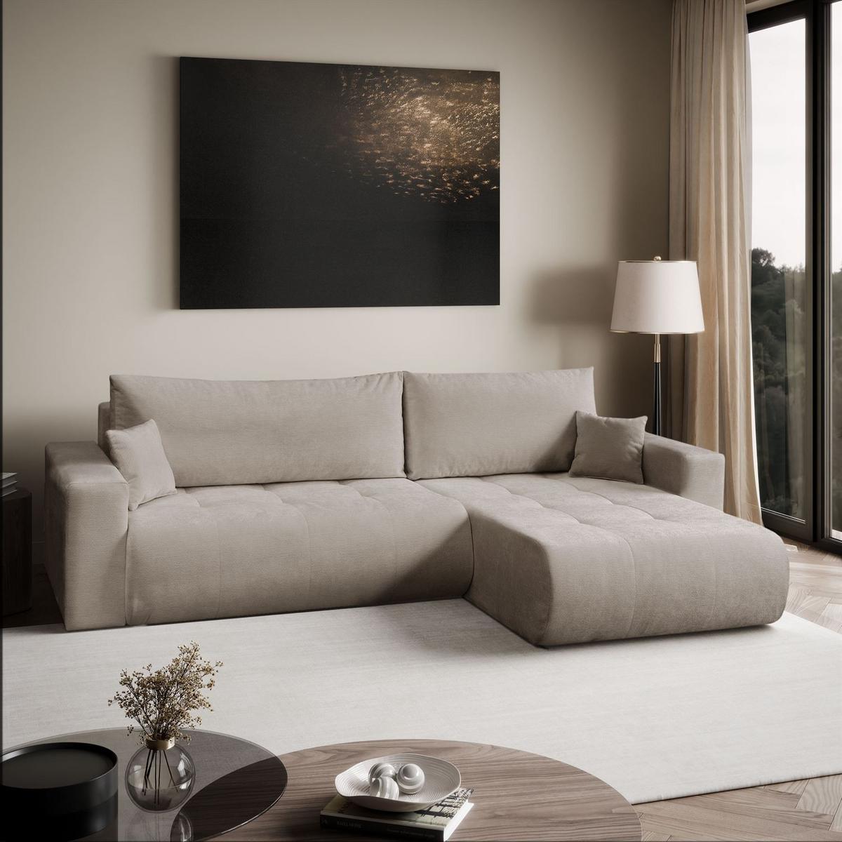 ECKSOFA CLOUD II XL mit Schlaffunktion Vibe 08 - Beige, Textil (280/152cm) - Lookway
