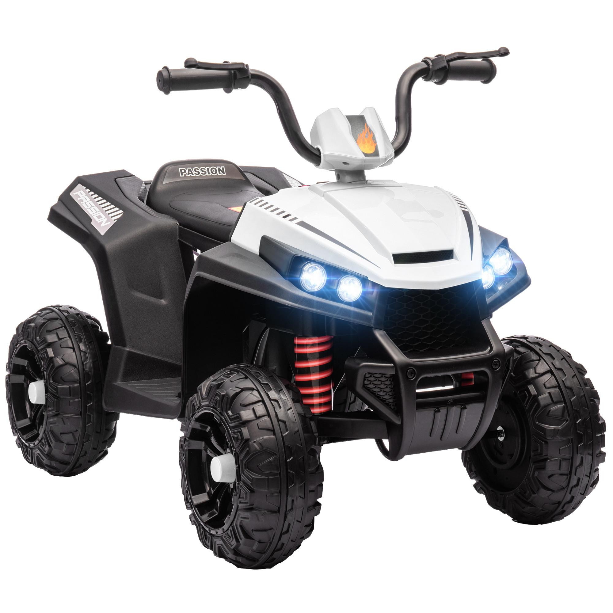 KINDER Elektroquad, Weiß, Kunststoff, Metall, 85cm x 55,5cm x 62cm - Weiß, Metall (85/55.5/62cm) - AIYAPLAY