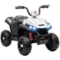 KINDER Elektroquad, Weiß, Kunststoff, Metall, 85cm x 55,5cm x 62cm - Weiß, Metall (85/55.5/62cm) - AIYAPLAY