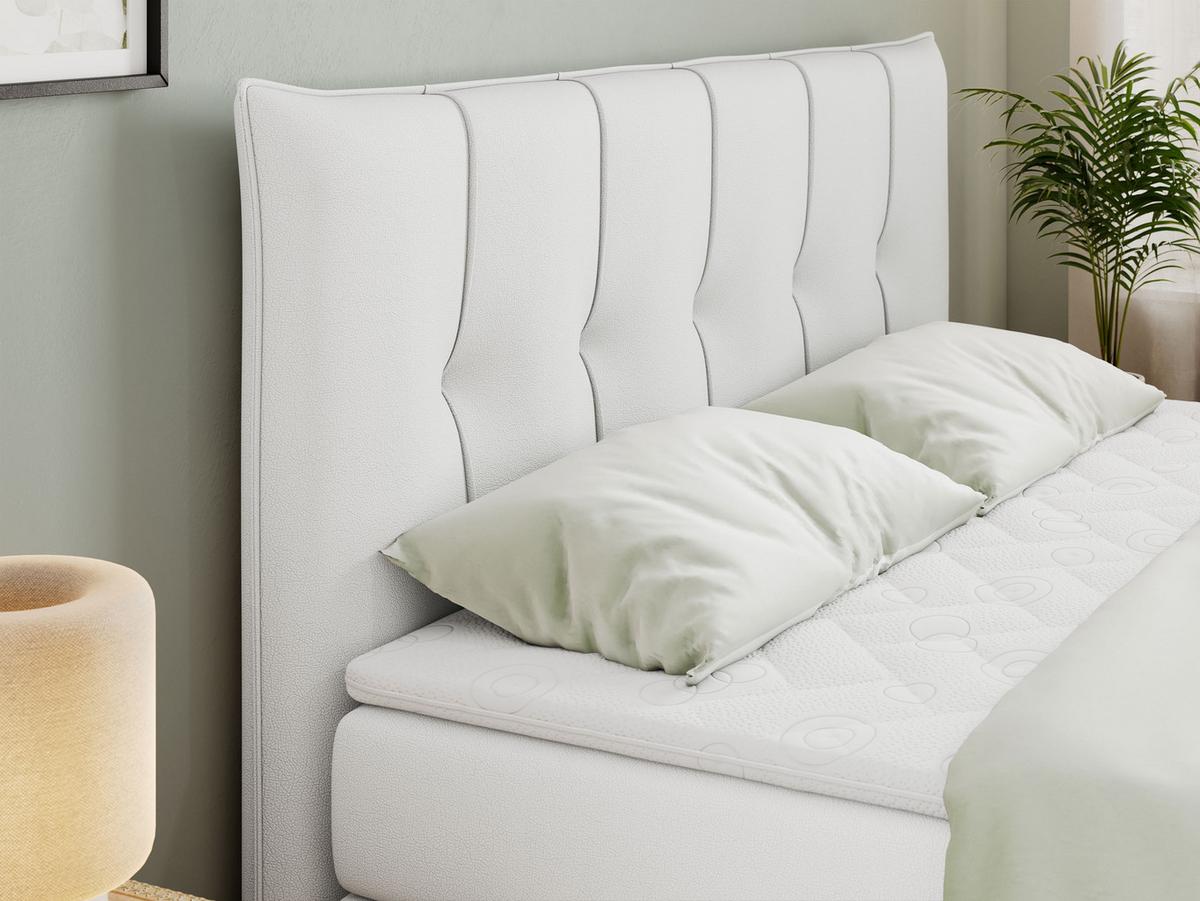 BOXSPRINGBETT PREMIUM 11 KING 120/200 Weiß Kunstleder - H4 - Weiß, Holz/Textil (120/200cm) - MKS