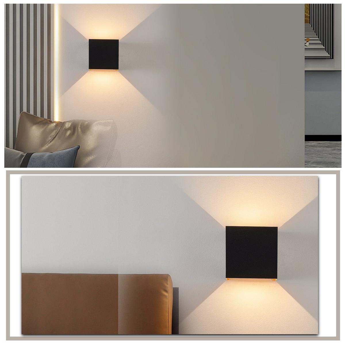 LED WANDLEUCHTE Inspiration 2er-Set - Schwarz, Metall (10/10/10cm) - Nettlife