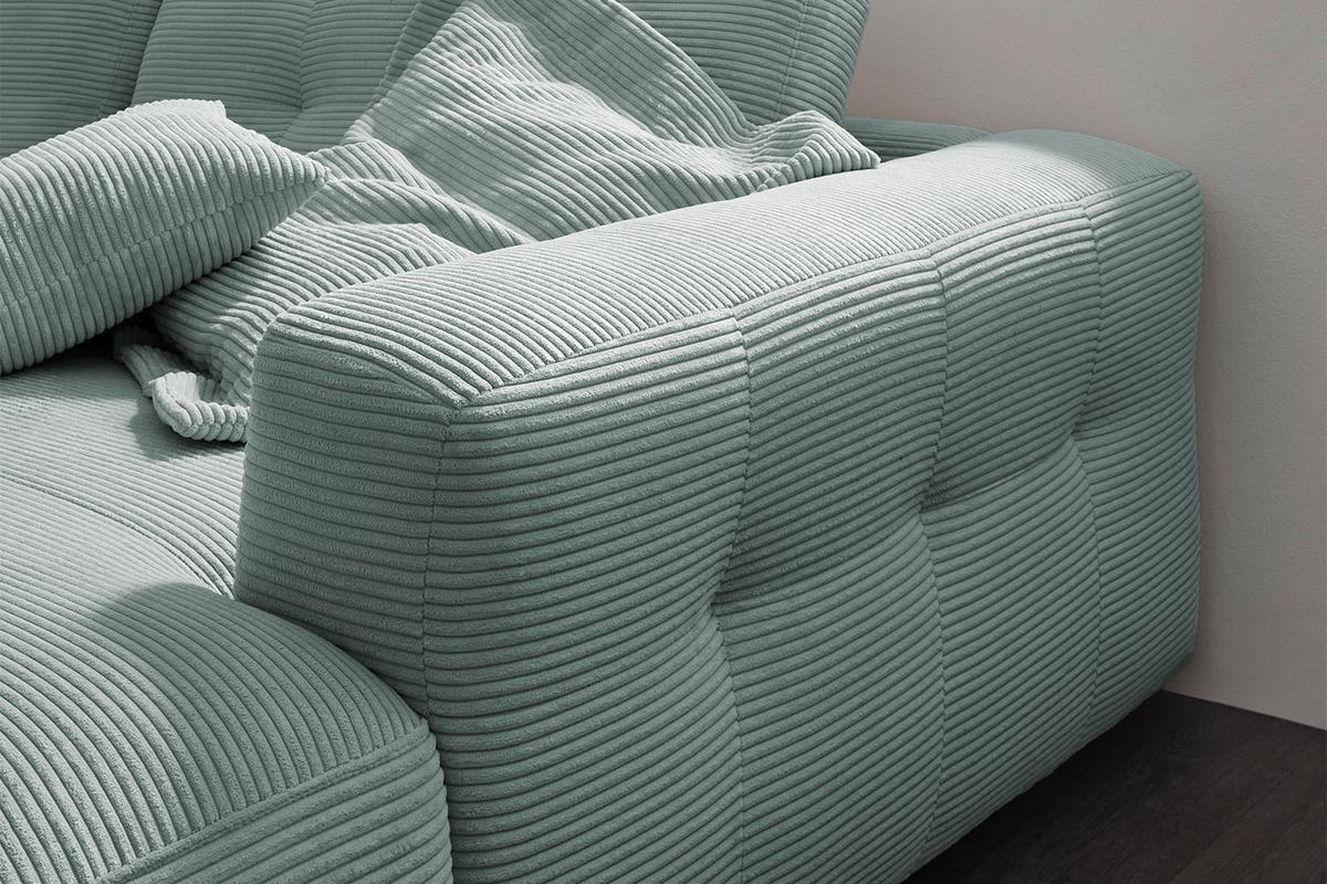 ECKSOFA MIKA Hellblau Cord - Schwarz/Hellblau, Kunststoff/Textil (276/167cm) - KAWOLA