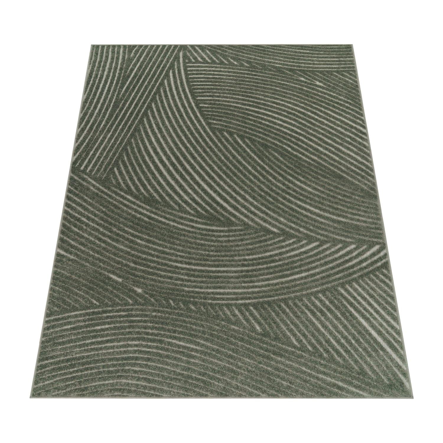 KURZFLORTEPPICH, mit Struktur, aus Polypropylen, Florhöhe 6 mm, Grün, 200 x 290 cm - Grün, Textil (290/200cm) - KADIMA DESIGN