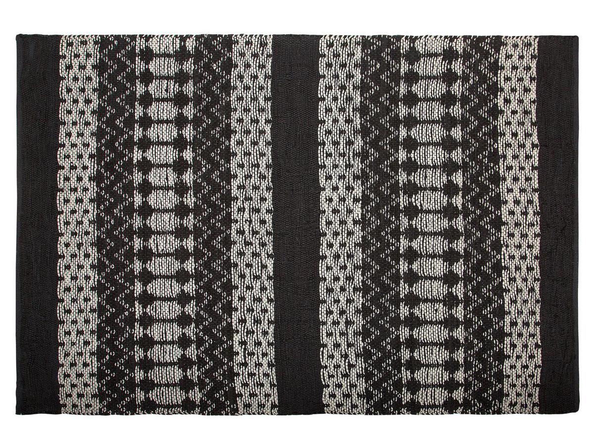 TEPPICH geflochten Sokun 200/140 cm - Schwarz, Fell (140/200cm) - Beliani