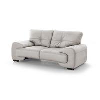 2-SITZER SOFA Omega aus Kunstleder, Hellgrau - Hellgrau/Schwarz, Leder (185/88/98cm) - Beautysofa