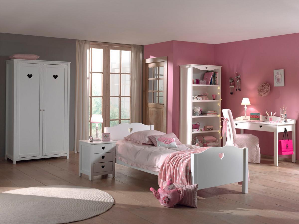 KINDERZIMMER Kamila 11 weiß aus MDF mit Bett, Schrank und Nachtkonsole - Weiß, Holzwerkstoff (400/1/200cm) - 58aufmkessel