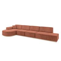 ECKSOFA Ottomane Links ARRIO-L3 - 413x171x83 cm Apricot - Koralle, Holzwerkstoff/Textil (413/171cm) - ALTDECOR