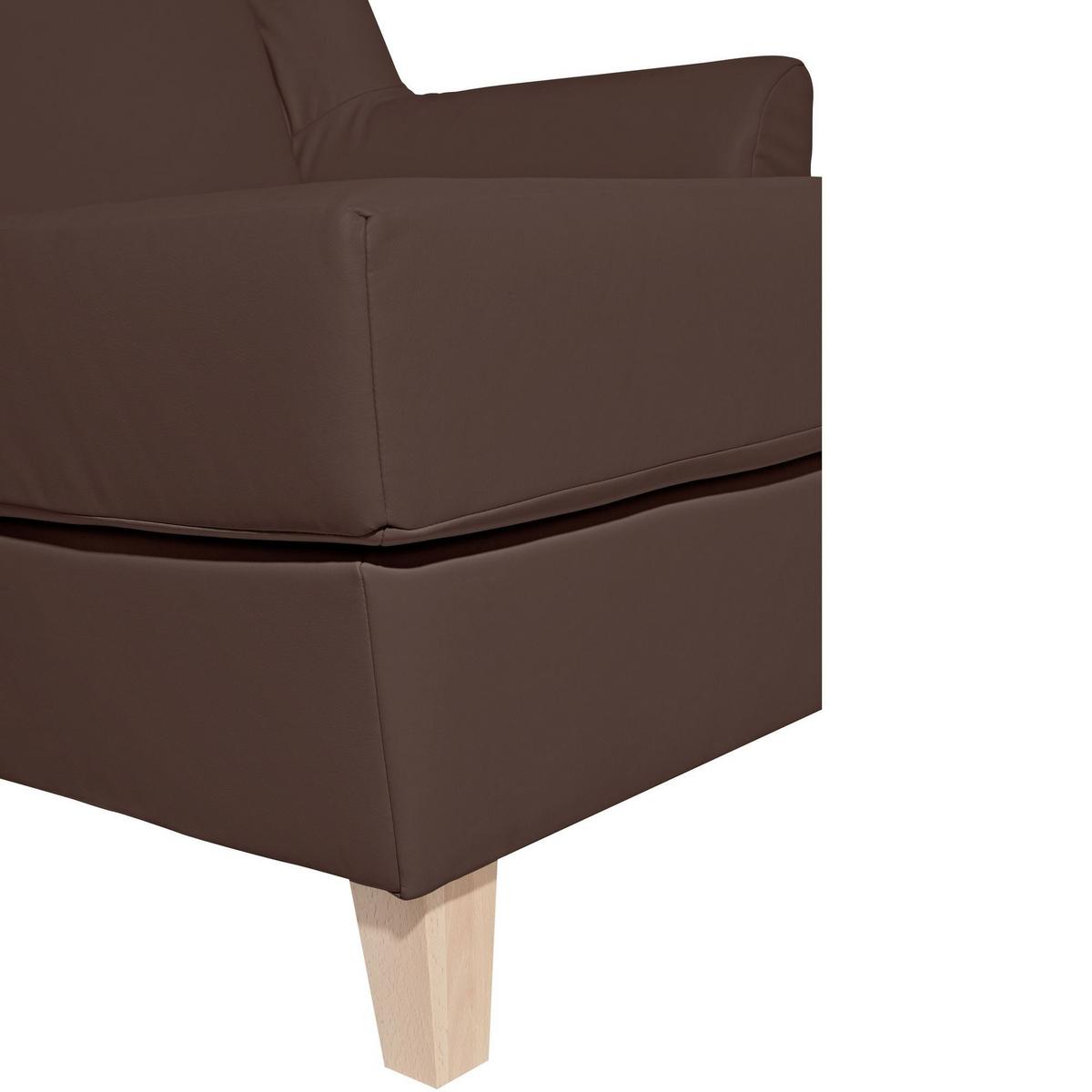 SESSEL XXL Karil Bezug Kunstleder Buche natur / braun - Braun, Kunststoff (136/107/142cm) - 58aufmkessel