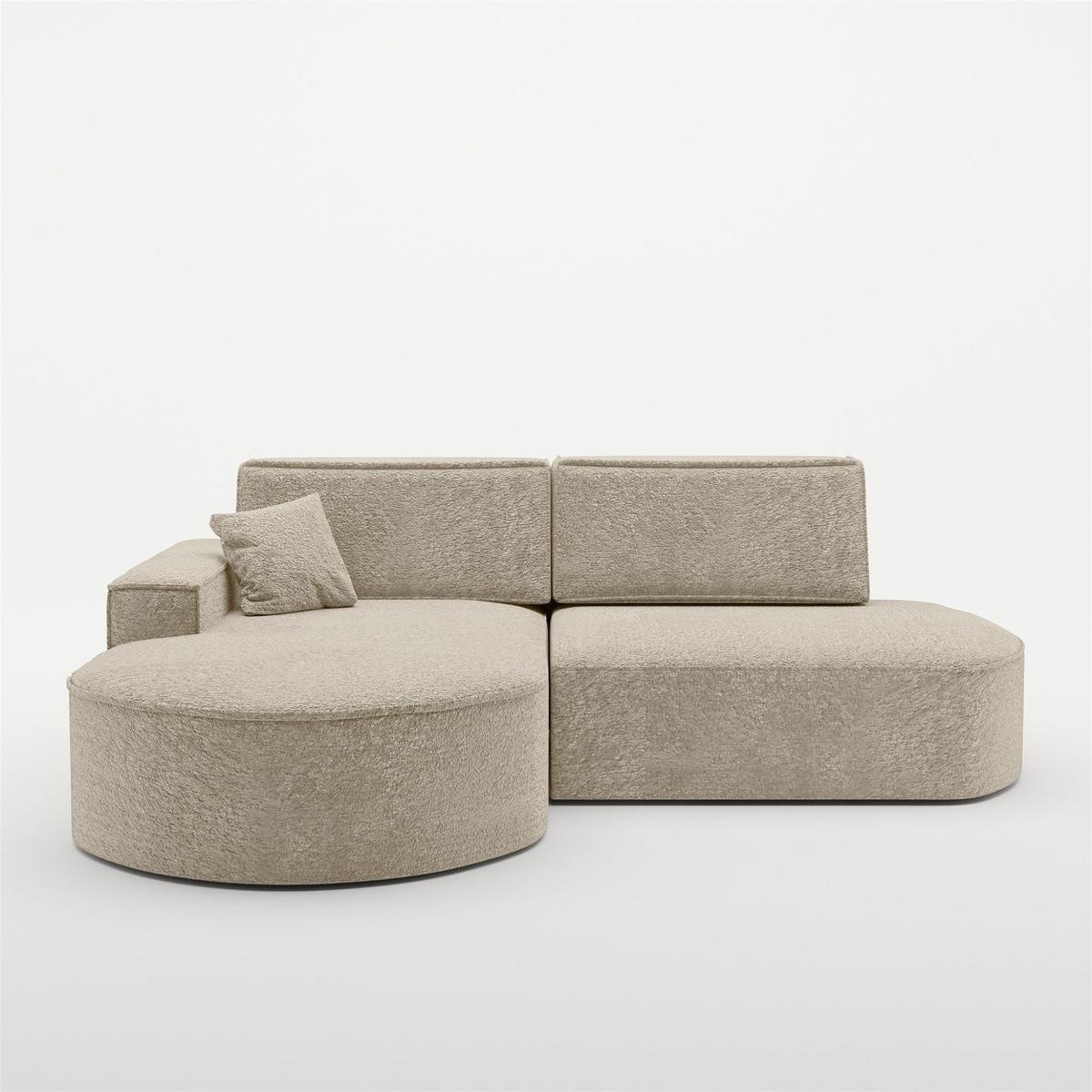 ECKSOFA Venedig Mit Schlaffunktion - Beige, Holzwerkstoff/Textil (278/179cm) - Fun Möbel