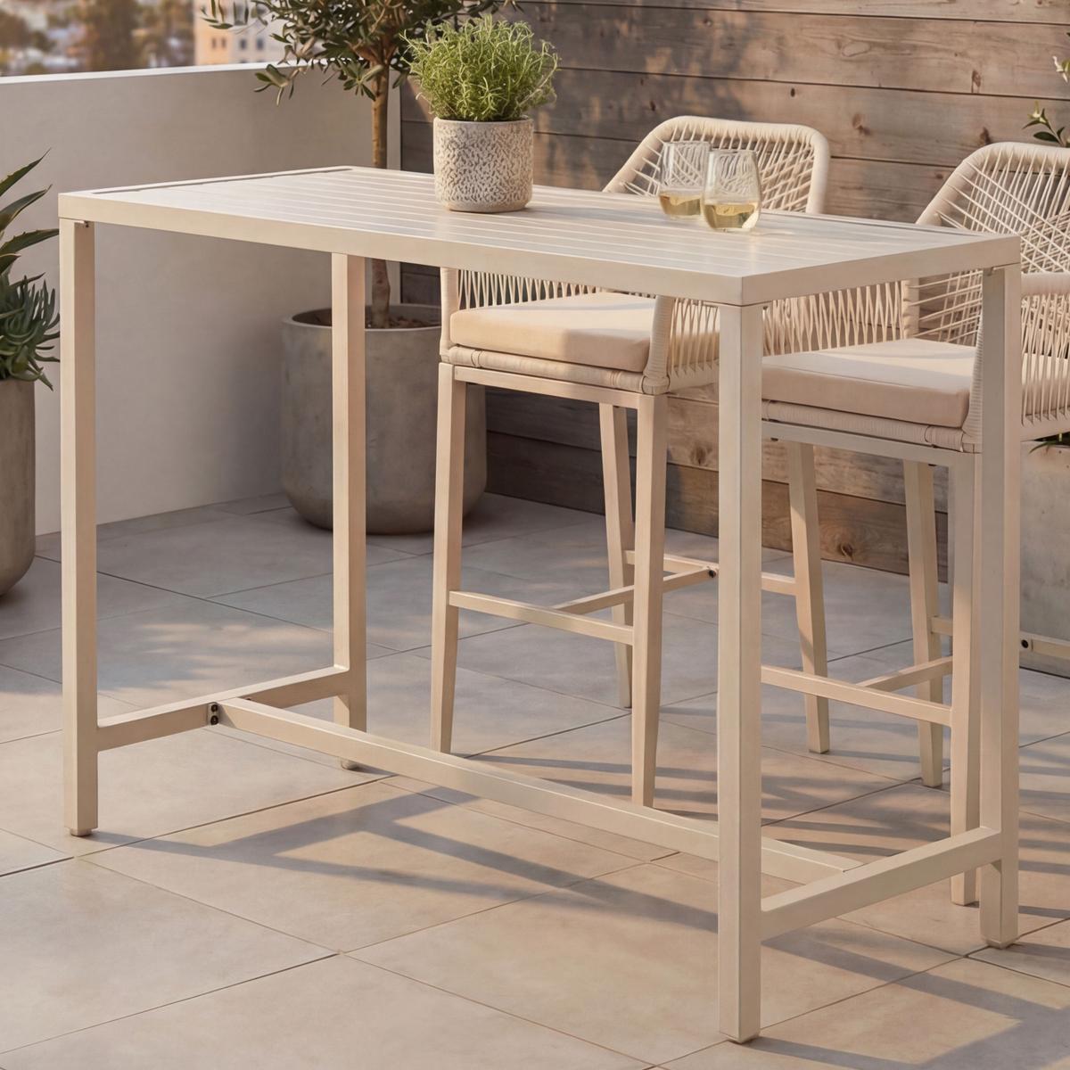 STEHTISCH eckig Beige - Beige, Metall (65/130/105cm) - MCW
