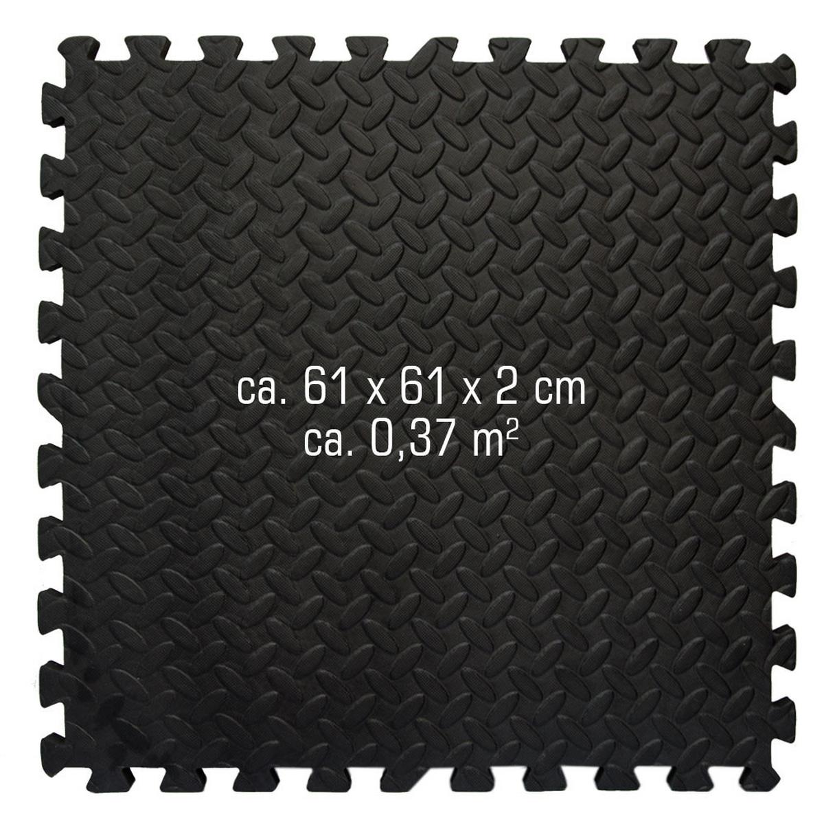 BODENSCHUTZMATTE 63x63x2 cm, Schwarz, 12er Set - Schwarz, Kunststoff (63/63/2cm) - eyepower