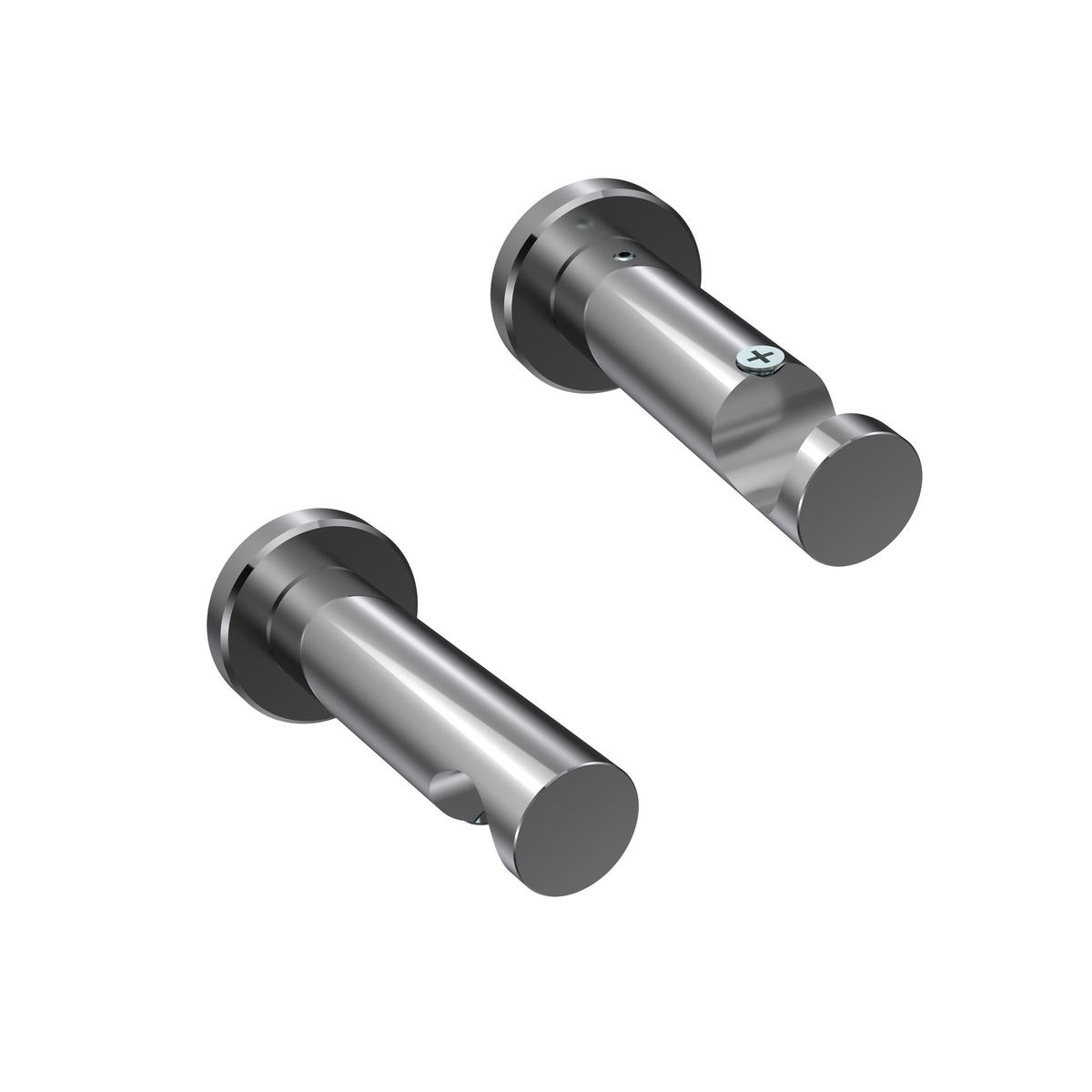 GARDINENSTANGE Platon Mavell 120 cm, 1-läufig (ohne Ringe), 20 mm Ø Chrom - Chromfarben/Weiß, Metall (120cm) - INTERDECO