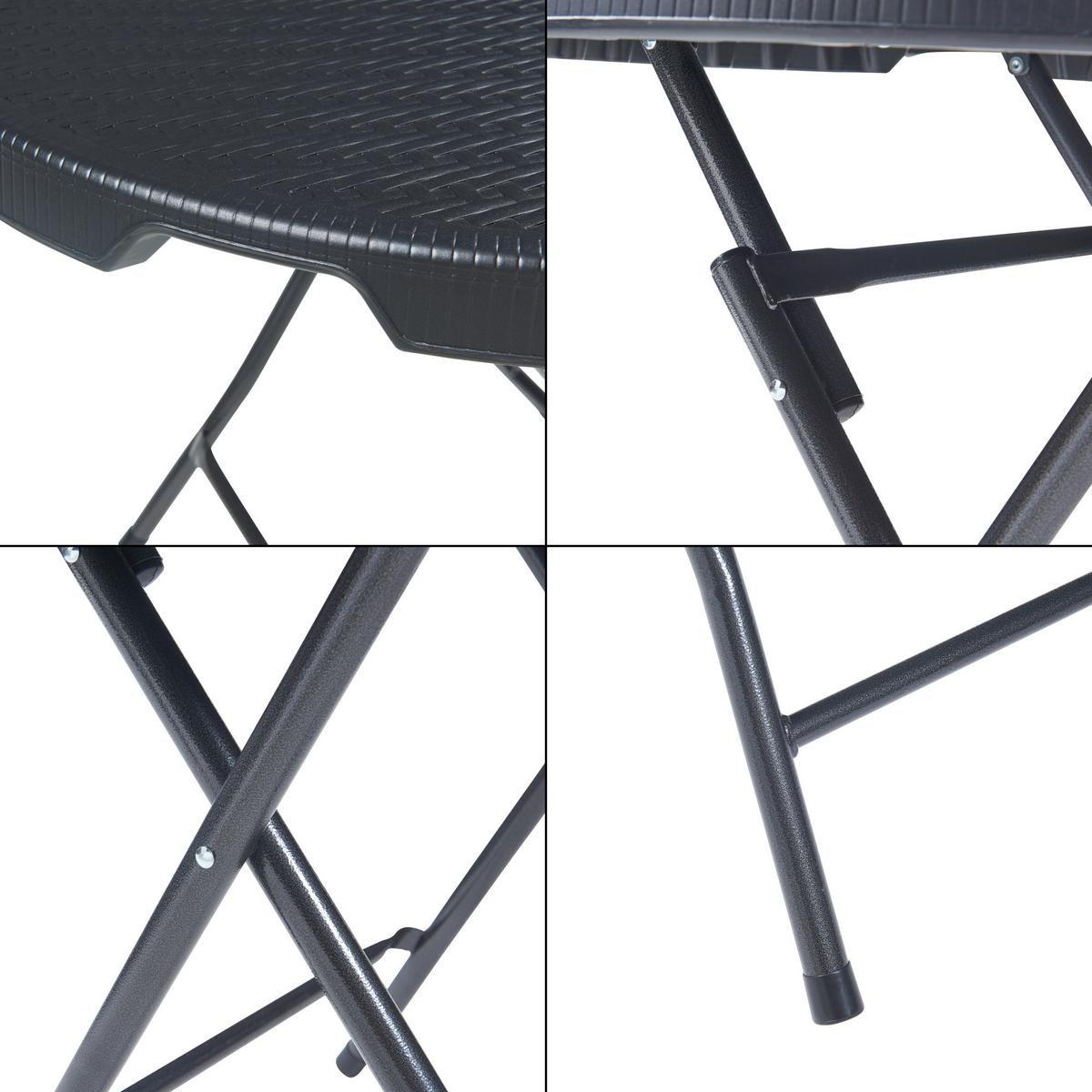 KLAPPTISCH Mark - Schwarz, Kunststoff/Metall (80/80/74cm) - [en.casa]