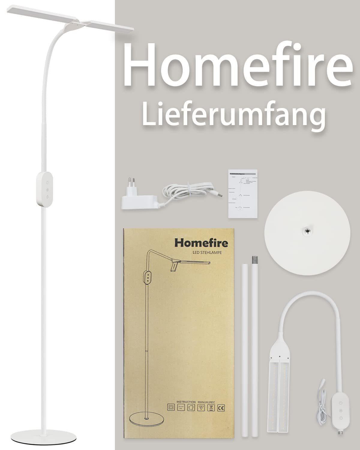 STEHLEUCHTE Duisburg 44/22/158 cm - Weiß, Metall (40/25/145cm) - Nettlife