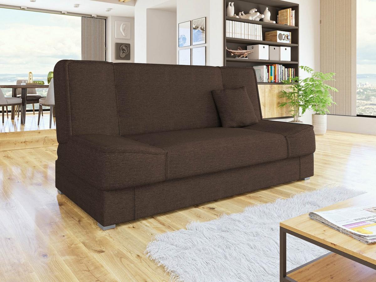 SCHLAFSOFA Gabi - Silberfarben/Braun, Holz/Kunststoff (175/80/80cm) - MIRJAN24