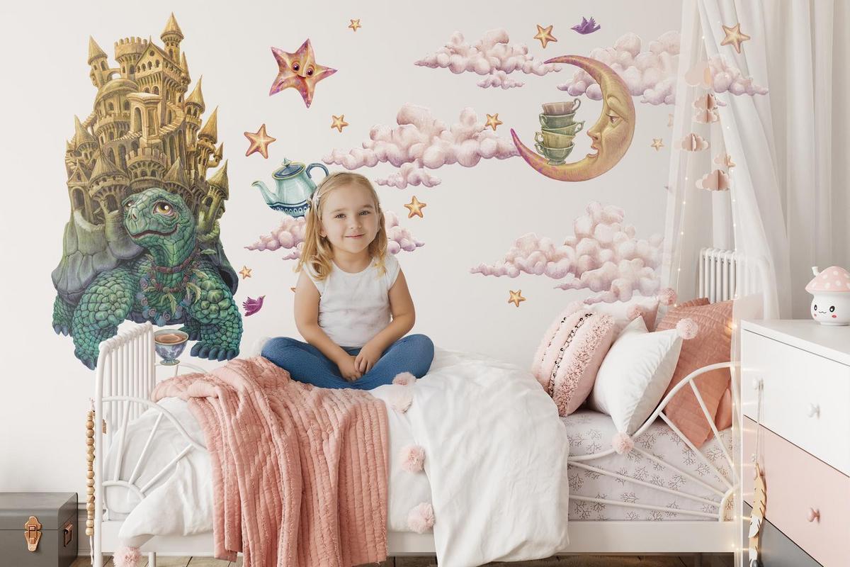 WANDAUFKLEBER 80x103cm - Märchentiere - Multicolor, Kunststoff (80/103/0.1cm) - Wallfluent