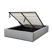 BETTKASTEN 140x190 cm mit grauem stoff - alba - Grau, Holz (190/140cm) - Calicosy