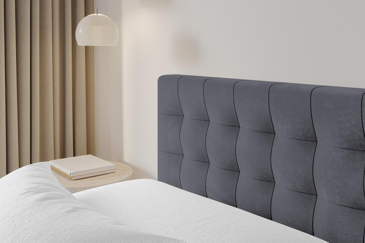 POLSTERBETT mit Bettkasten und Lattenrost, Bett mit Matratze H3/H4 - PARI 160x200 Dunkelgrau - Dunkelgrau, Holzwerkstoff/Textil (160/200cm) - ALTDECOR