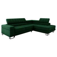 ECKSOFA Laris Premium, Seite: Rechts - Schwarz/Grün, Holz/Textil (271/203cm) - MIRJAN24