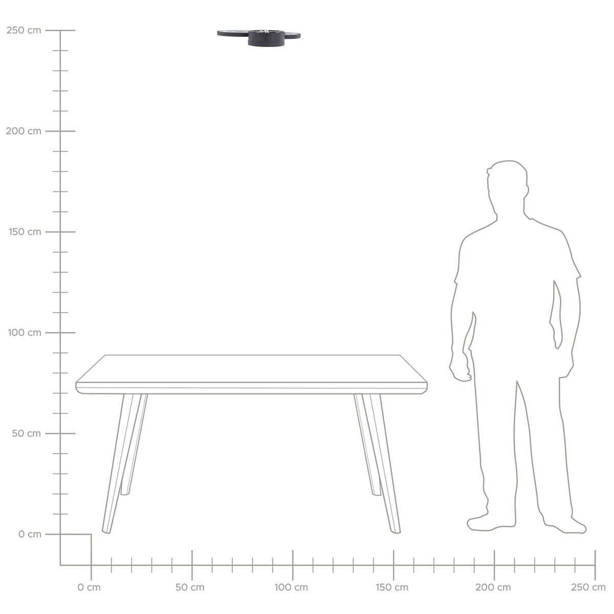 DECKENLEUCHTE Agnat 36/41/7 cm - Schwarz, Metall (36/45/7cm) - Beliani
