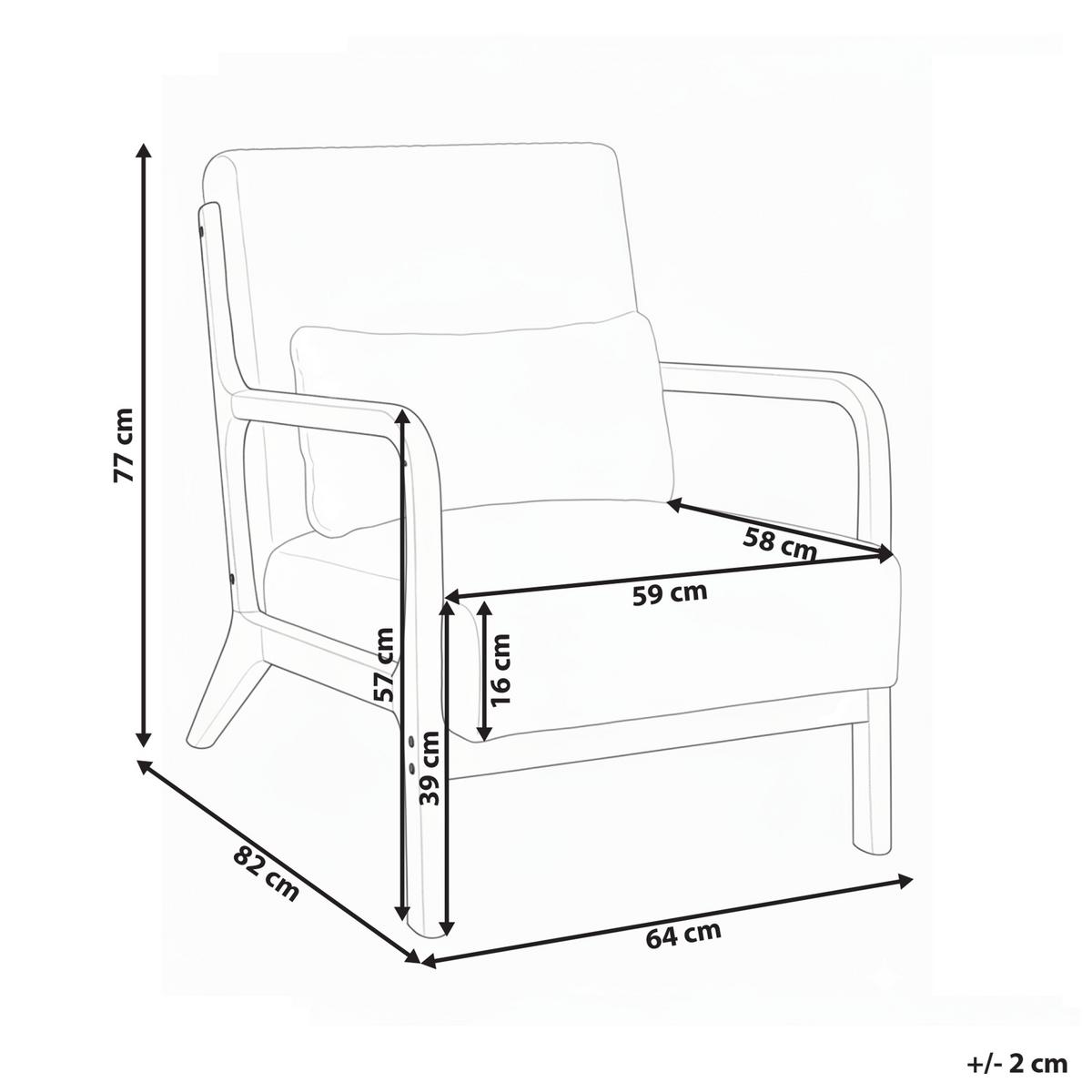 SESSEL Hellbraun Sorsele - Hellbraun/Weiß, Textil (64/77/82cm) - Beliani