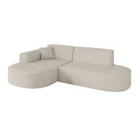ECKSOFA Ottomane Links MARI-L1 - 243x171x79 cm Beige Tissu - Beige/Schwarz, Holzwerkstoff/Kunststoff (243/171cm) - ALTDECOR