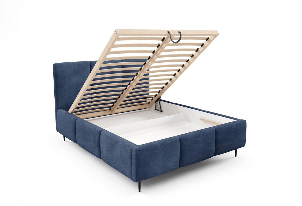 POLSTERBETT Miami - Blau, Holzwerkstoff/Textil (180/200cm) - Fun Möbel