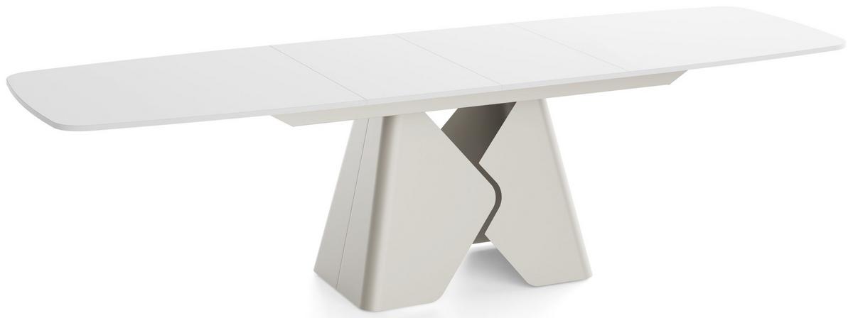 ESSTISCH Vanta rechteckig ausziehbar verlängerbar mit Metallgestell in Kaschmir Grau, Weiß 180-270/90/76 cm - Schwarz/Weiß, Holzwerkstoff/Metall (90/270/76cm) - WFL GROUP