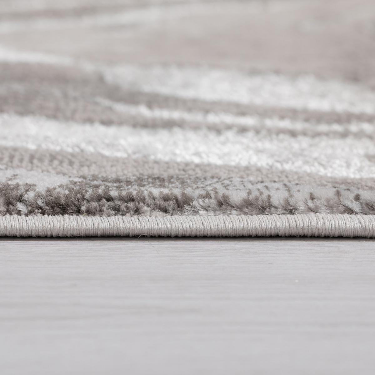 TEPPICH OUSE, abstrakt, Silber, 80 x 150 cm - Grau, Textil (150/80cm) - KADIMA DESIGN