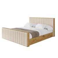 POLSTERBETT mit Bettkasten, Fußteil und Lattenrost, Boxbett mit Matratze H3/H4 - ENZO4-Z 180x200 Beige - Creme, Holzwerkstoff/Textil (180/200cm) - ALTDECOR