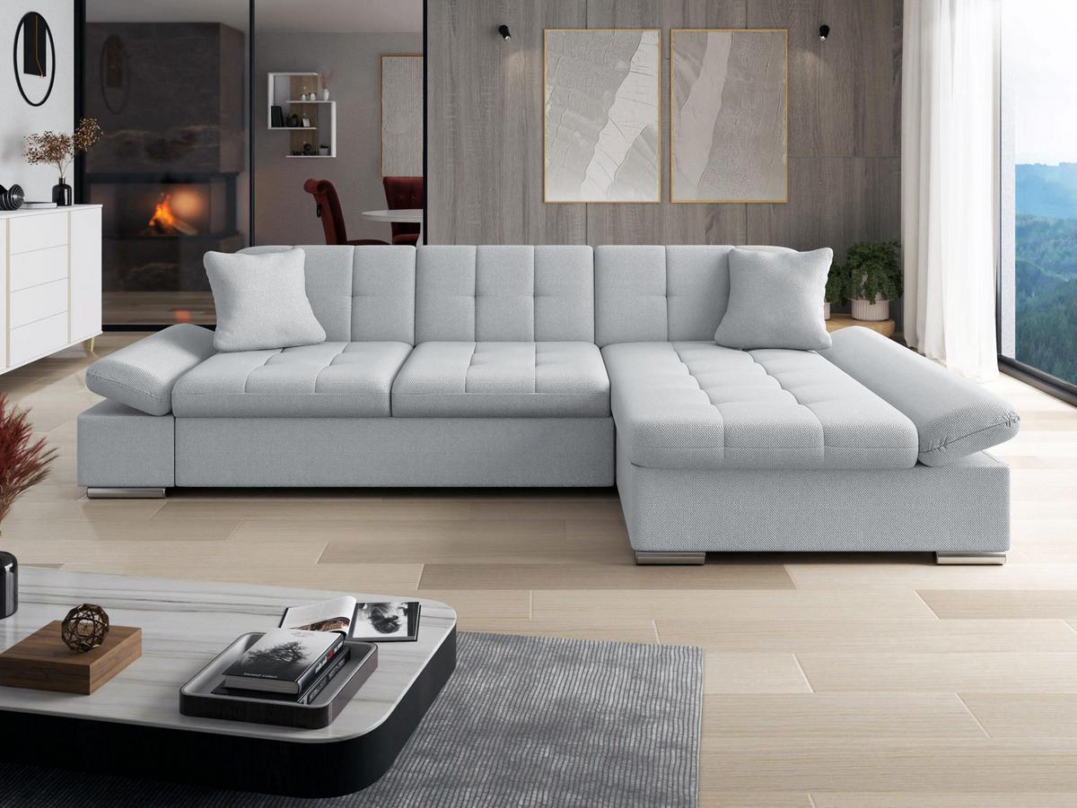 ECKSOFA Malwi, Seite: Rechts - Platinfarben, Holz/Textil (278/161cm) - MIRJAN24