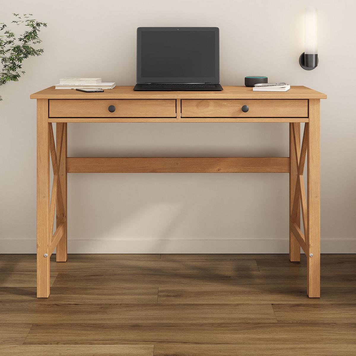 SCHREIBTISCH ADRIAN Eiche - Eichefarben, Holz (50/110/76cm) - IDIMEX