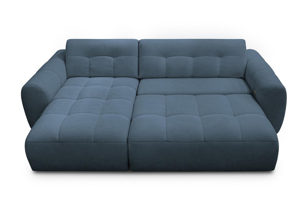ECKSOFA LUMERO 4-Sitzer LINKS, marineblau - Blau/Schwarz, Holz/Textil (275/166cm) - Courtois Laville