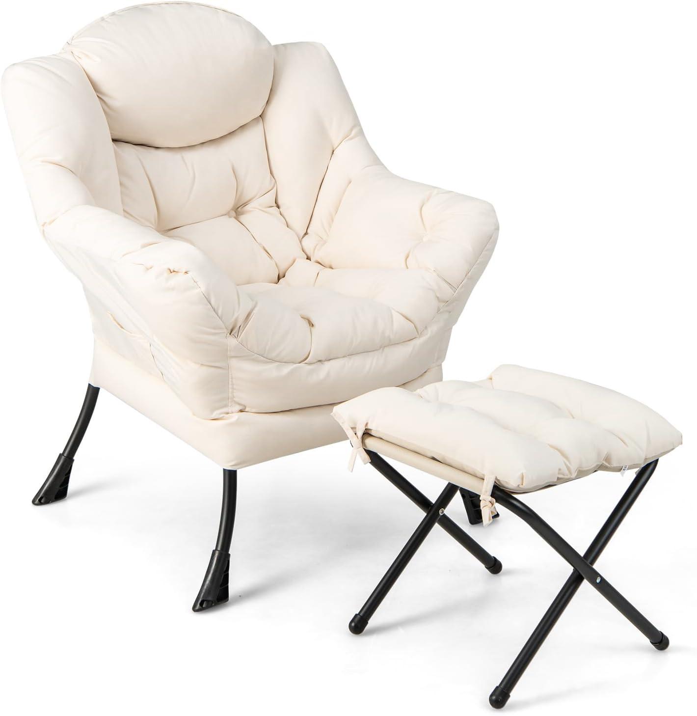RELAXSESSEL 95cm Beige - Beige, Textil (81/95/75cm) - COSTWAY