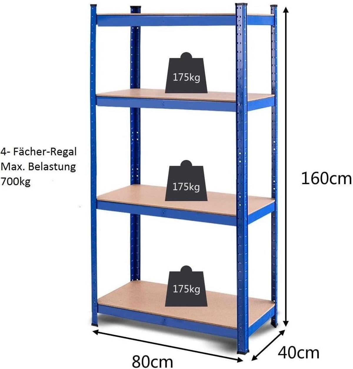 LAGERRGAL Blau - Blau, Holz (80/160/40cm) - COSTWAY