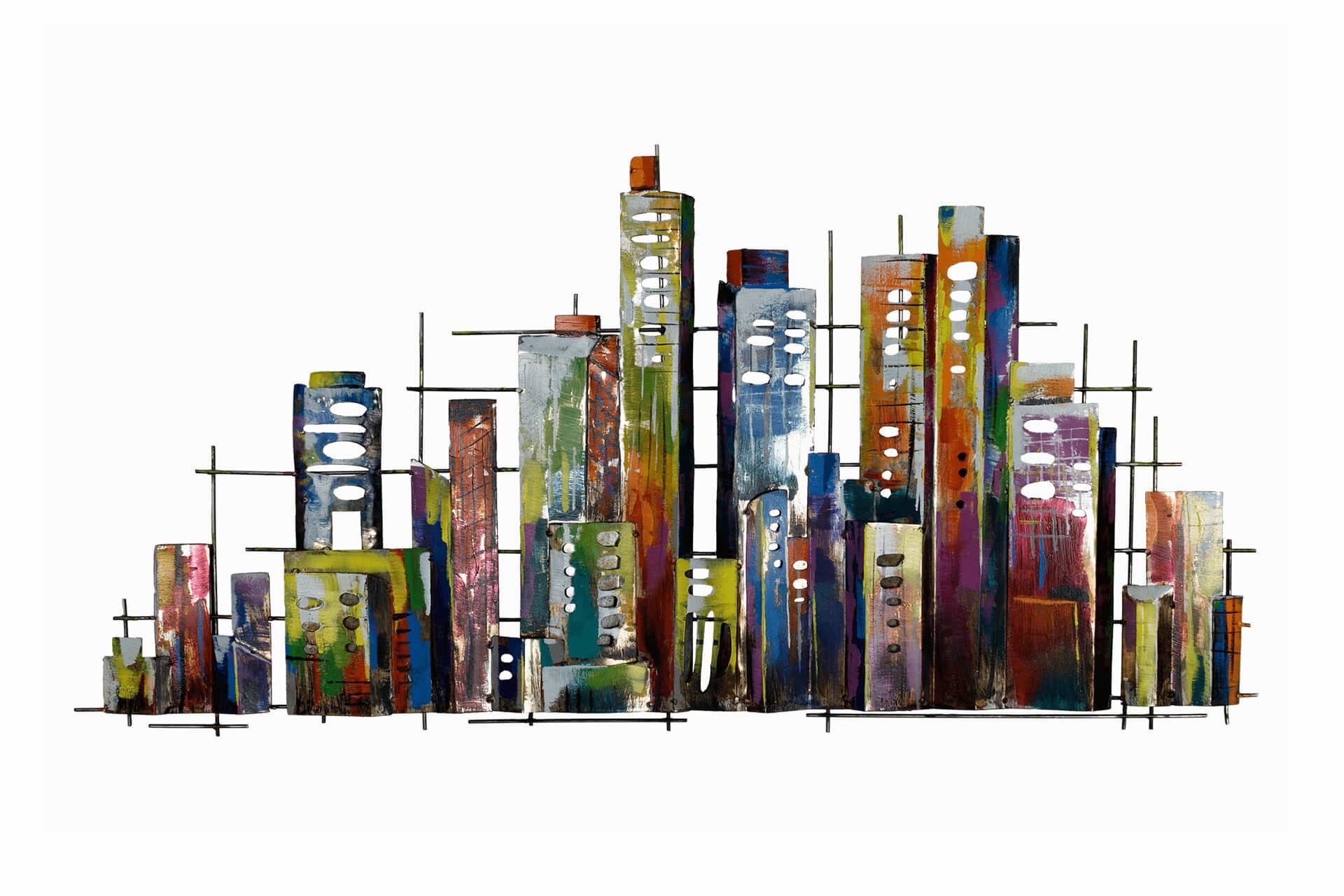WANDDEKO Bunt 120/60 cm - Multicolor, Metall (3/60/3cm) - KUNSTLOFT