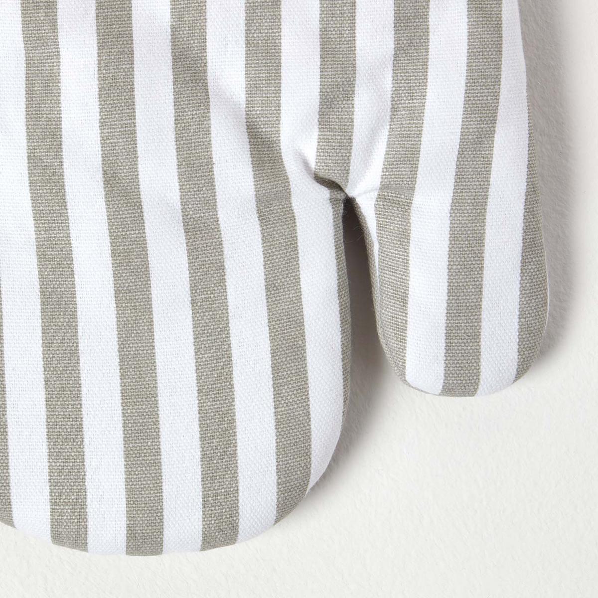 OFENHANDSCHUH grau-weiß 18/32 cm, Baumwolle wattiert - Grau, Textil (18/32cm) - Homescapes