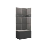 GARDEROBEN-SET Orion I - Graphitfarben/Grau, Holzwerkstoff/Kunststoff (84/186/46cm) - MIRJAN24