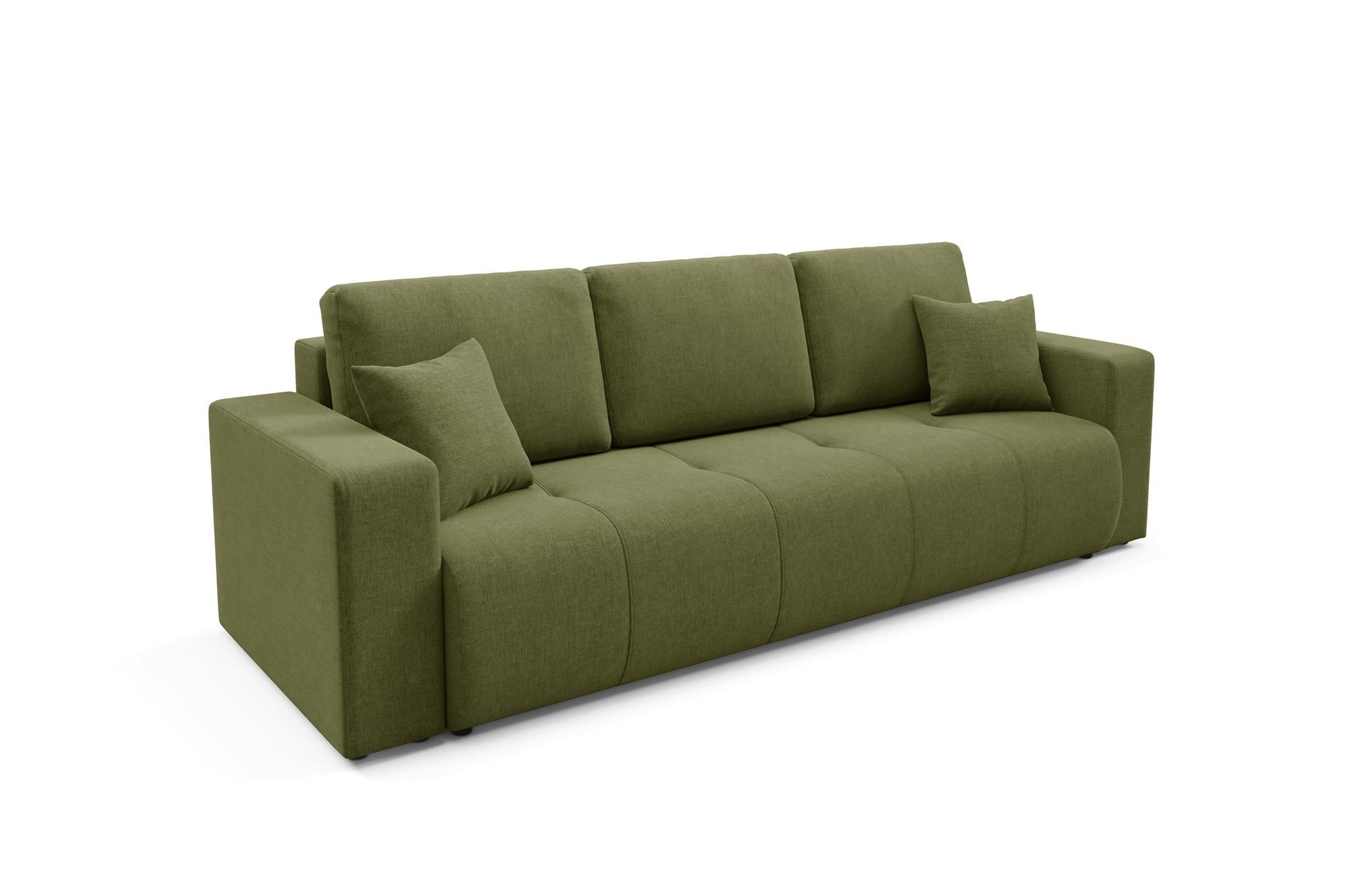 SCHLAFSOFA Augusto - Grün, Holzwerkstoff/Textil (244/82/102cm) - Fun Möbel