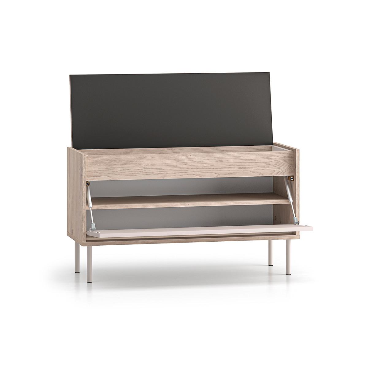SCHUHMÖBEL Alos Kaschmir und Holz - Beige, Holzwerkstoff (90/55/34cm) - Petits-meubles