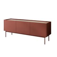 RTV Schrank ESSENCE 144 Keramik Rot / Eiche Linea - Eichefarben/Rot, Holzwerkstoff (154/55/33cm) - Lookway