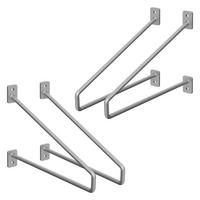 REGALHALTERUNG 2er Set 265mm Silber - Silberfarben, Metall (2.3/18/26.5cm) - ML-DESIGN