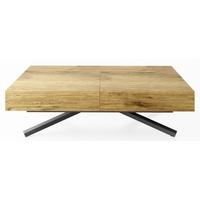 COUCHTISCH Cavetta X höhenverstellbar ausziehbar, Lancelot Eiche 120-200/80/27-76 cm - Eichefarben/Schwarz, Holzwerkstoff/Metall (80/120/76cm) - WFL GROUP