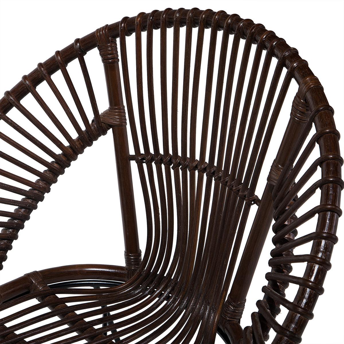 RATTANSTUHL Rattan Braun Sarita - Braun, Naturmaterialien/Metall (70/80/48cm) - Beliani