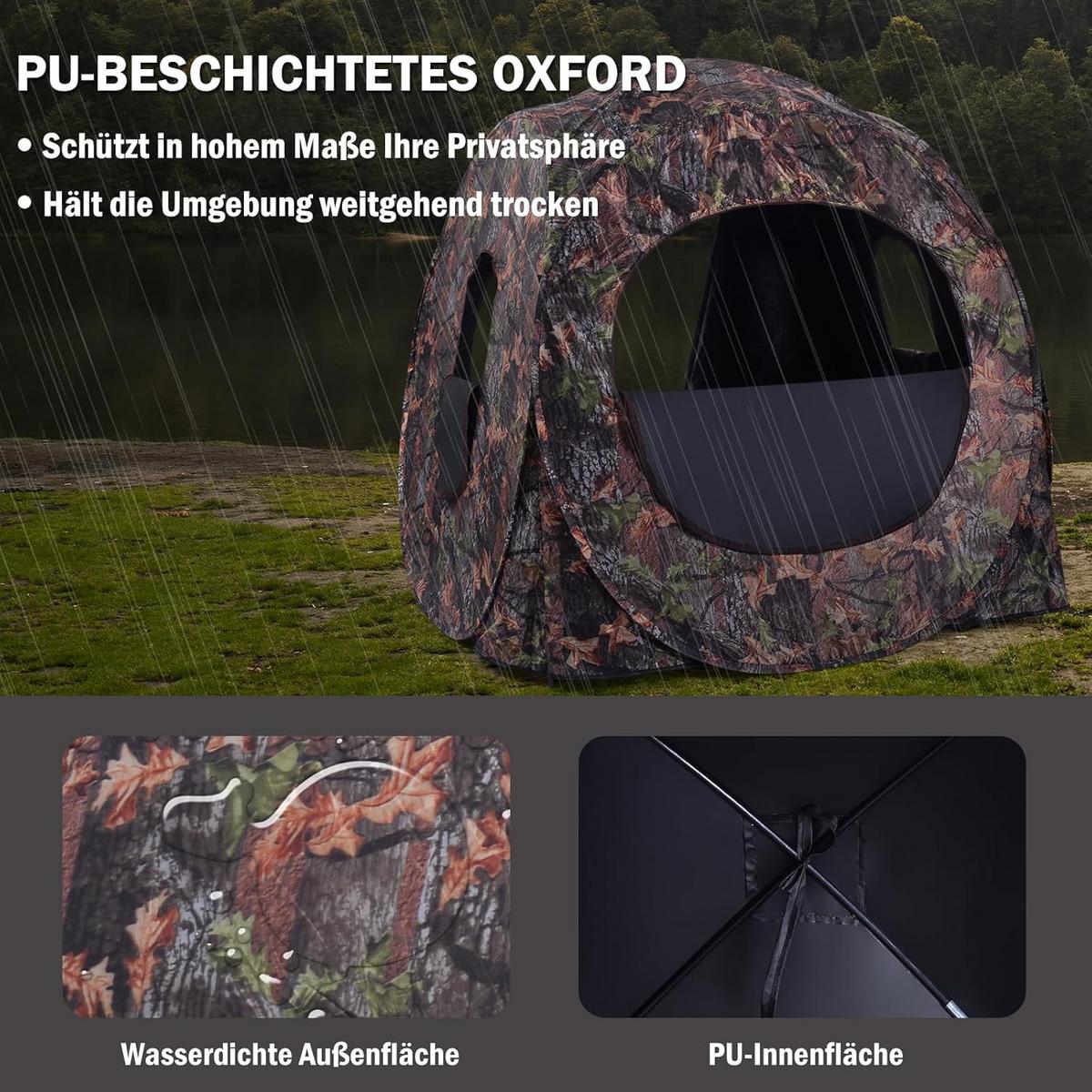 JAGDZELT Camouflage - Multicolor, Textil (152/163/152cm) - COSTWAY