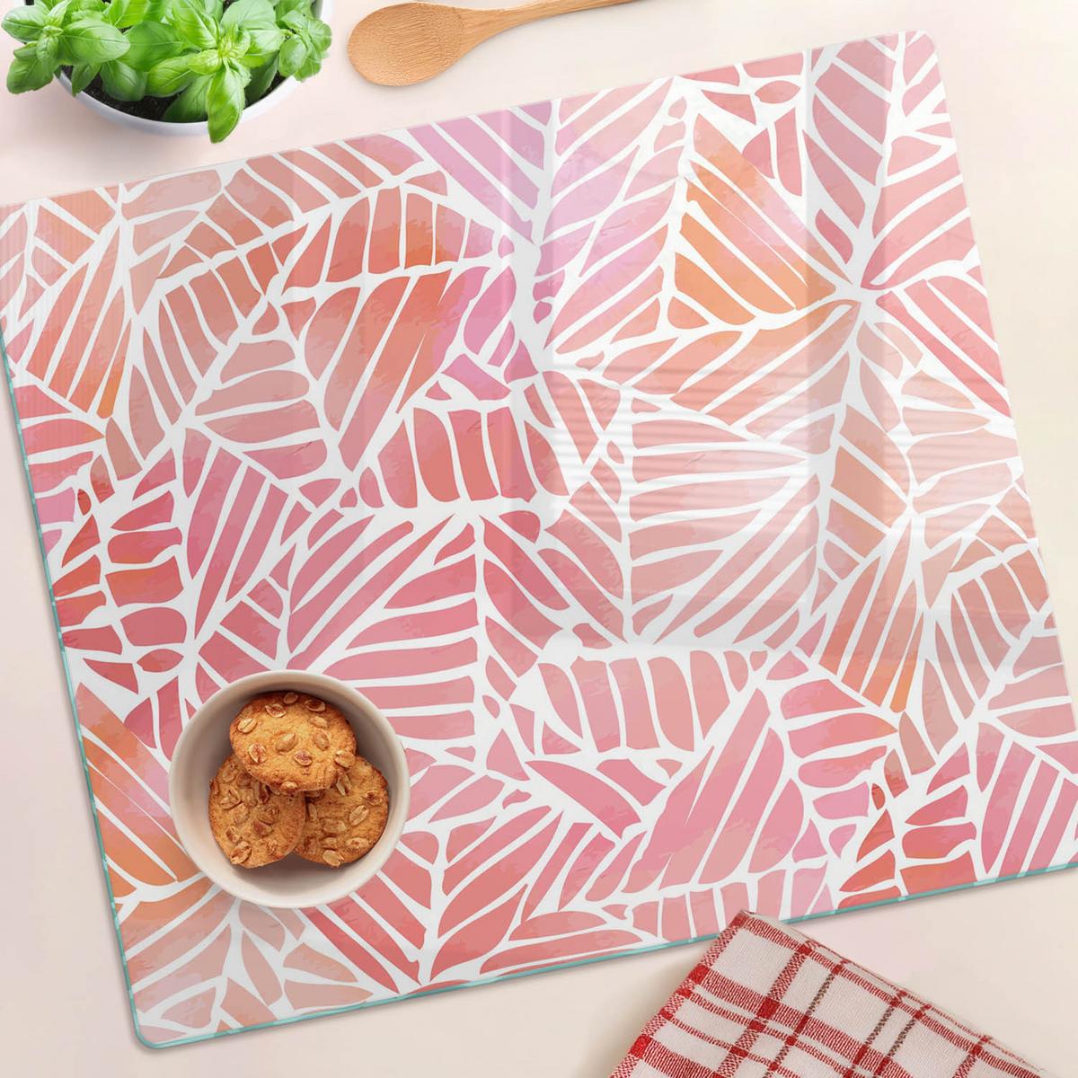 GLASPLATTE 60x52 cm Abstrakt - Pink, Glas (60/0.4/52cm) - TULUP