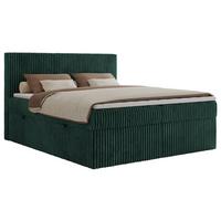 BOXSPRINGBETT TILIANO 160/200 - Dunkelgrün Cord - H4 - Dunkelgrün, Textil (160/200cm) - MKS